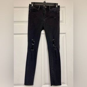 Simple society black distressed skinny jeans